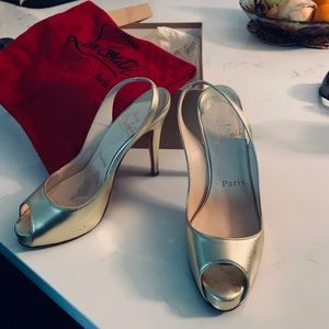 Christian Louboutin peep toe sling back heels